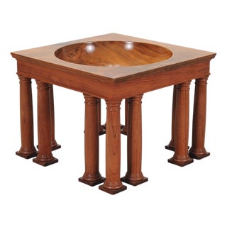 Neoclassical Greco-Roman Walnut Bubinga Rosewood Signed Bowl For Sale