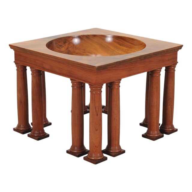 Neoclassical Greco-Roman Walnut Bubinga Rosewood Signed Bowl For Sale