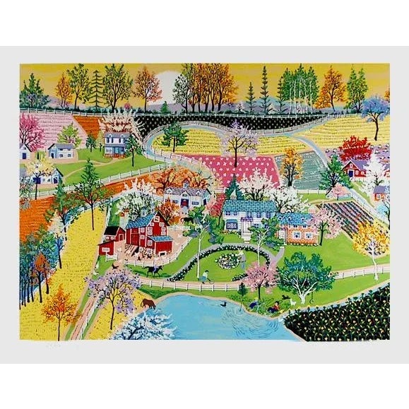 Folk Art Kay Ameche, Spring in Gettysburg, Screenprint For Sale - Image 3 of 3