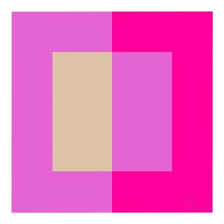 Two Toned Interactions, Hot Pink Fine Art Print 58" X 58" by Liz Roache For Sale