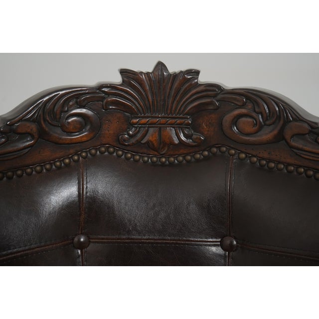 1990s Pair of Legacy Classic Leather Back Bar Stools For Sale - Image 5 of 16