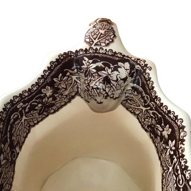 Vintage 1940’s Mason’s Ironstone Brown and White Vista Pattern Jug For Sale In New York - Image 6 of 7