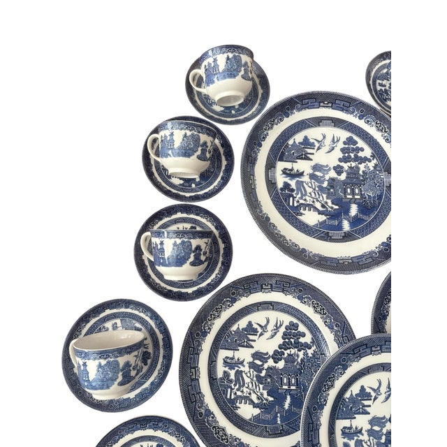 Ceramic Late 20th Century Blue Willow Johnson Brothers- Made in England Dish Set - A Set of 41 Pieces For Sale - Image 7 of 11