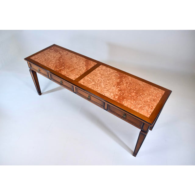 Mid 20th Century Mid 20th Century Italian Console Table With Rosso Verona Marble Top For Sale - Image 5 of 17