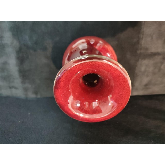 Chinese Ceramic Vase,Jun Ware Red Glaze Porcelain Double Ears Vase For Sale - Image 4 of 13
