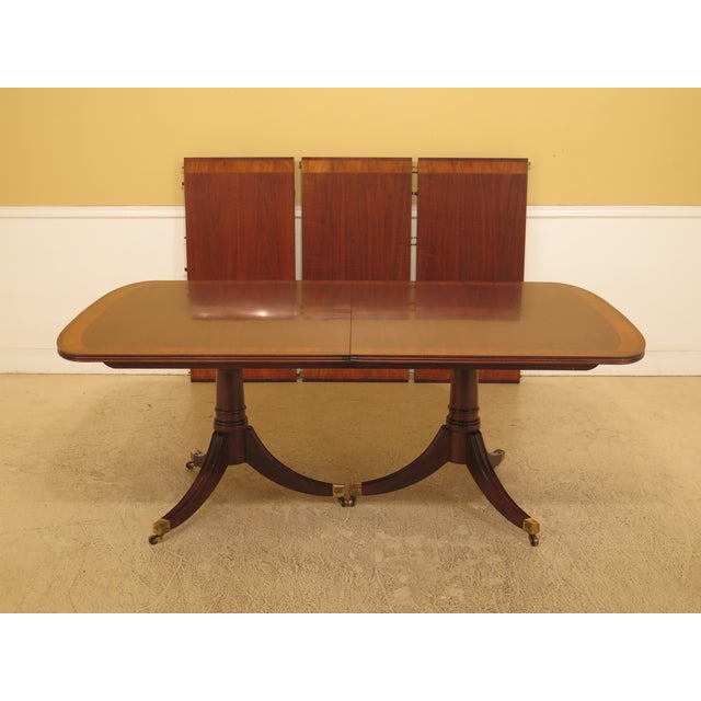 1990s Traditional White Furniture Company Banded Walnut Dining