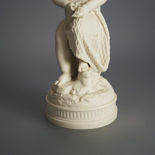 Antique Neoclassical Bisque Porcelain Figure of a Cherub C1850 For Sale - Image 4 of 5