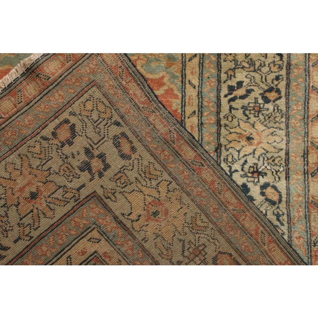 Hand-Knotted Antique Persian Farahan Rug in Red, Blue Medallion Floral Pattern For Sale - Image 10 of 10