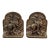 Antique 1925 Hubley #312 Cast Iron, Bronze-Clad Bookend in Bas-Relief Depicting the Legend of Saint George Slaying the Dragon For Sale
