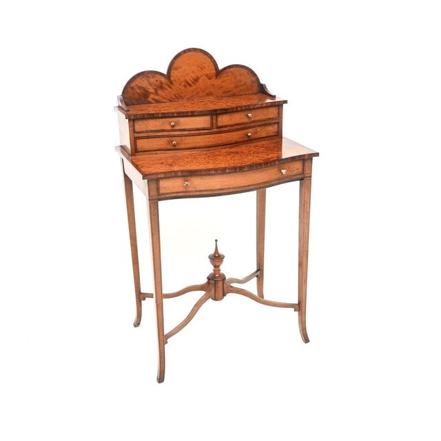 An exceptional antique George III period satin wood bonheur du jour writing desk. This was made in England, it dates from...