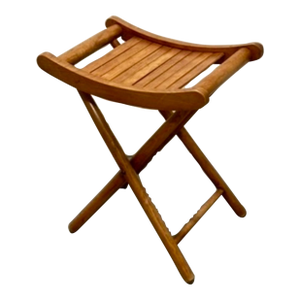 Mid 20th Century Small Vintage Folding Bamboo Inspired, Stool or Plant Stand