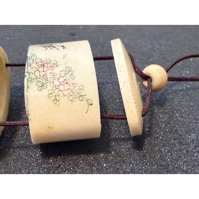 Vintage Early 20th Century Japanese Hand Carved Bovine Bone Snuff Case For Sale - Image 9 of 12