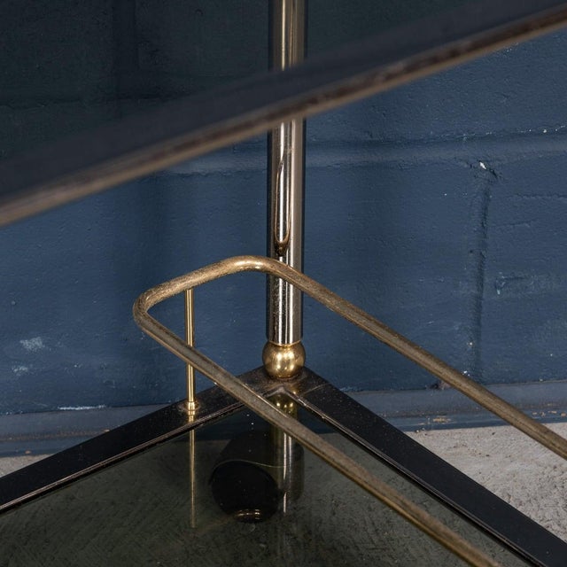 Vintage 20th Century Italian Steel & Brass Framed Drinks Trolley, 1980s For Sale - Image 4 of 18