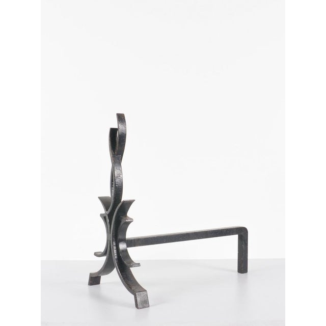 Vintage Andirons by Raymond Subes, 1940s, Set of 2 For Sale - Image 4 of 8