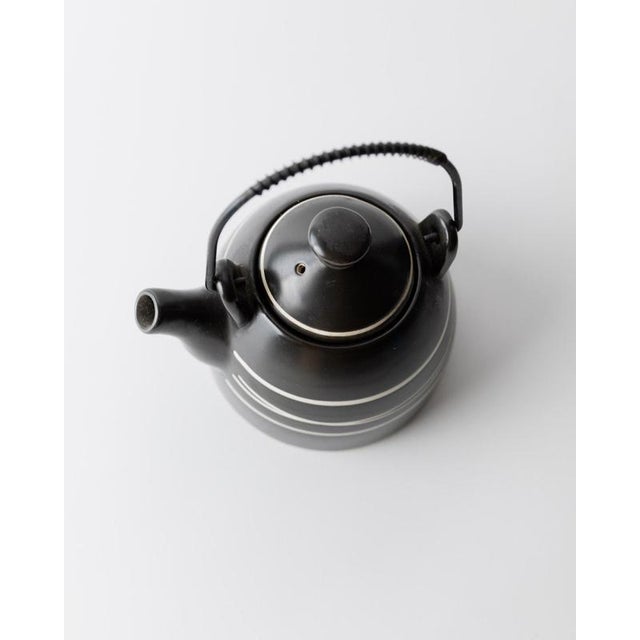Metal Vintage Ceramic Teapot with Blackand White and Metal Handle, 1980s For Sale - Image 7 of 11