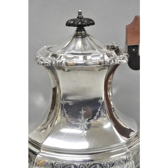 Antique Bailey Banks & Biddle English Edwardian Silver Plated Tea Set - 4 pcs For Sale In Philadelphia - Image 6 of 18