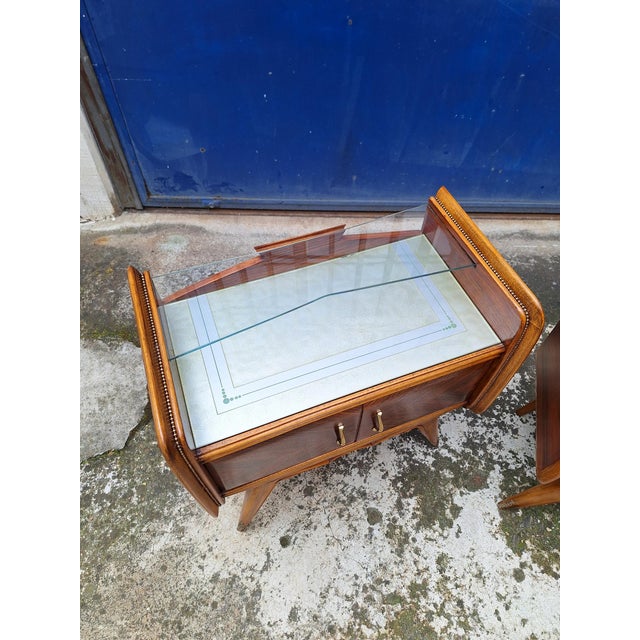 Metal Briar and Glass Bedside Tables, Italy, 1950s, Set of 2 For Sale - Image 7 of 17
