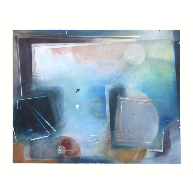 Space Bound, Large-Scale Gouache & Mixed Media Abstract, Signed Large-scale mixed media and gouache abstract by Nancy...