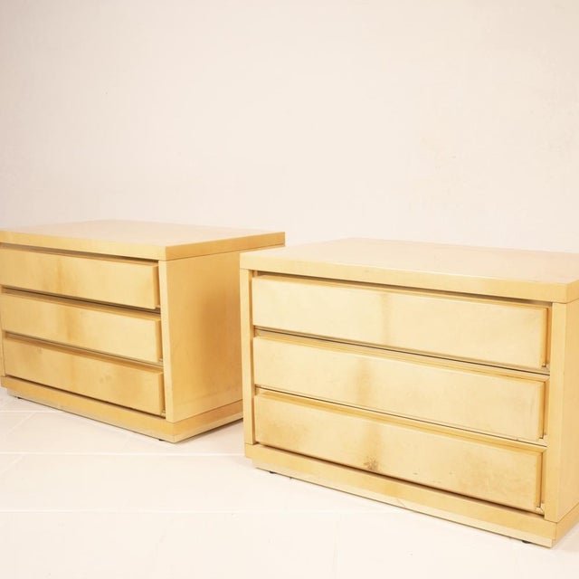 1960s Pair of Vintage Parchment Nightstands by Aldo Tura, 1960s For Sale - Image 5 of 18