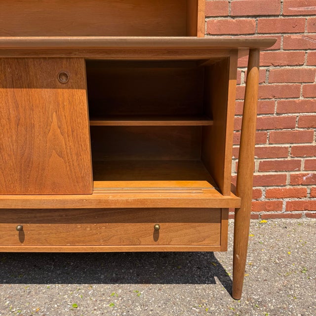 Mid 20th Century Mid 20th Century Two Piece “Contempora” Danish Style Hutch by Mt. Airy Furniture for John Stuart Furniture For Sale - Image 5 of 12