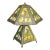 1980s Native American Indian End of Trail Caramel Slag Stained Glass Shade Table Lamp For Sale