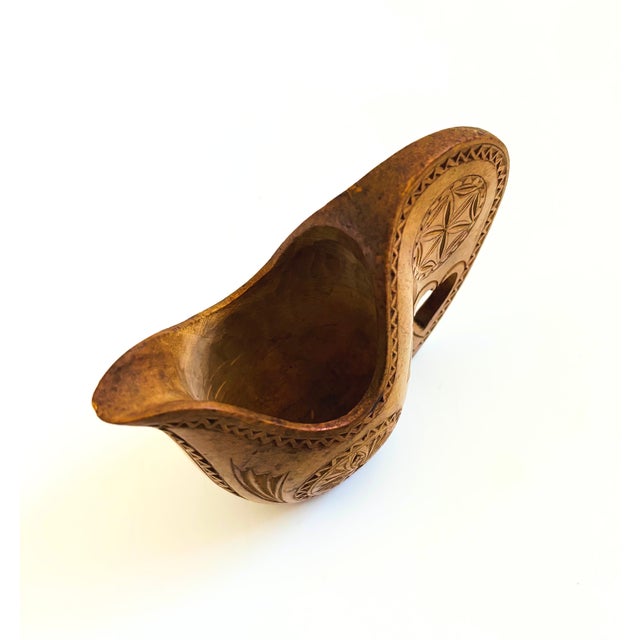 Yugoslavian Folk Art Carved Wood Wedding Cup For Sale - Image 4 of 10