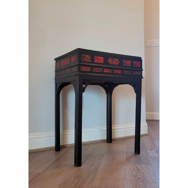 17th/18th Century Antwerp Ebonized Wood Faux Red Tortoiseshell Standing Box Silverware Chest For Sale - Image 9 of 18