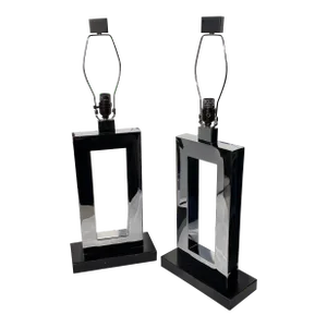 21st Century Chrome Table Lamps- a Pair