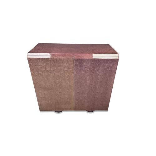 Striking purple burl wood bar cabinet designed by Giovanni Offredi for Saporiti Italia. The purple colour makes this piece...