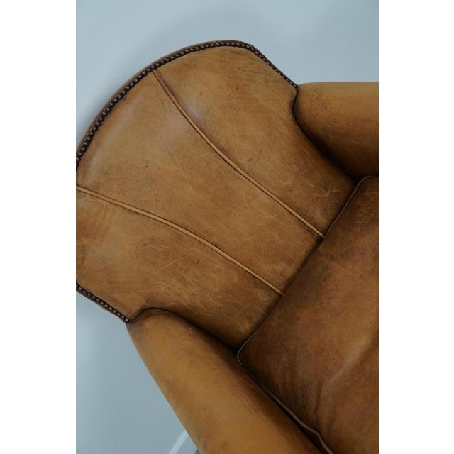 Metal Vintage Dutch Cognac Leather Club Chair For Sale - Image 7 of 18