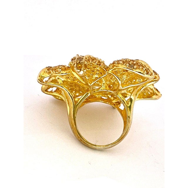 Baroque Bochic "Orient" Natural Opal & Citrine Cocktail Ring Set In 18K Gold & Silver For Sale - Image 3 of 18
