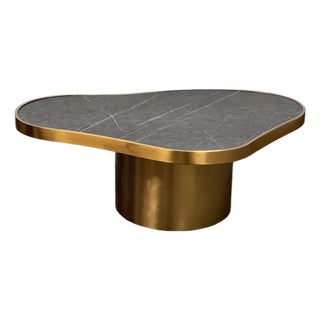 Michael Oren Design Marquina Marble Kidney Coffee Table For Sale