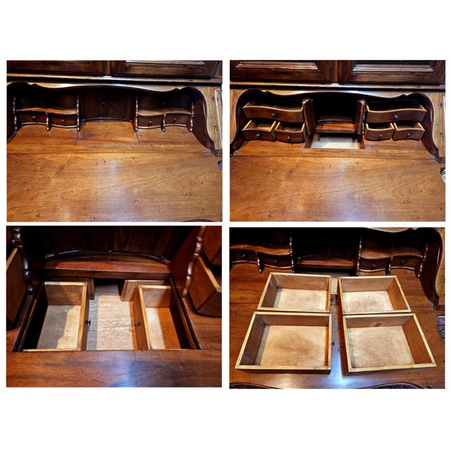 Made in Italy - Bloomingdales Exclusive - 1950s - Country French Louis XV Secretary Bookcase For Sale - Image 9 of 12