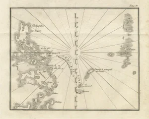 Antique French Map of the Philippines and Palau Islands, 1790