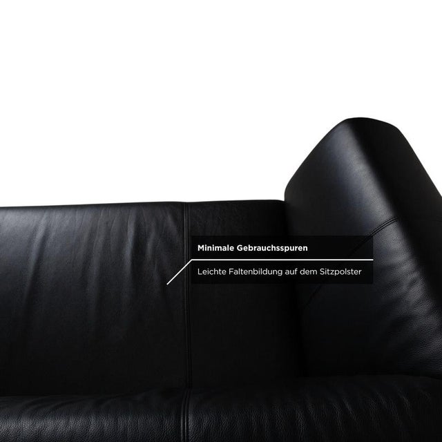 Animal Skin Model 322 2-Seater and 3-Seater Sofas in Black Leather from Rolf Benz, Set of 2 For Sale - Image 7 of 18