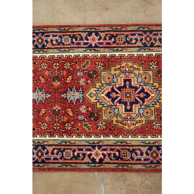 Persian Indo Persian Heriz Serapi Design Runner For Sale - Image 3 of 13