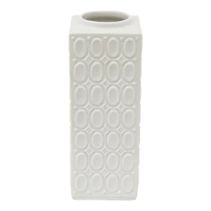 Vintage Signed Seltmann Weiden Bavaria White Textural CIrcle Ceramic Vase