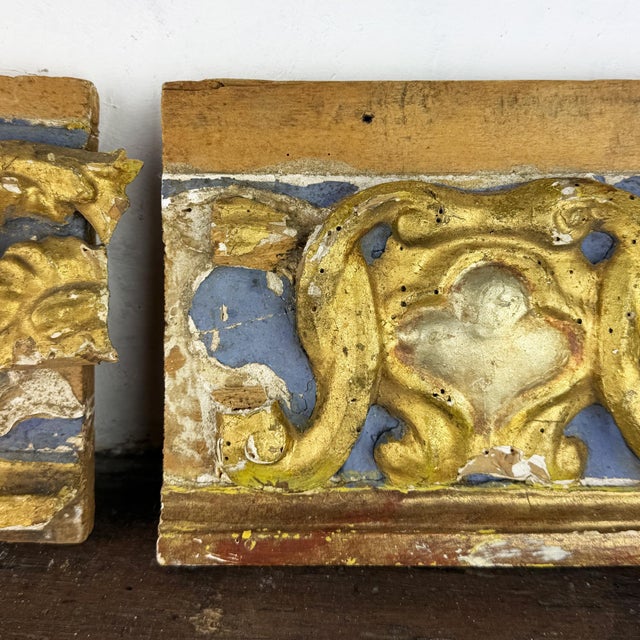 Baroque Italian Architectural Carved Wood Fragments, 1700s, Set of 2 For Sale - Image 6 of 12