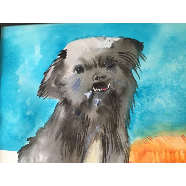 Large "'Meet the Frenemies" Cairn Dog and Ginger Cat Painting For Sale - Image 4 of 6