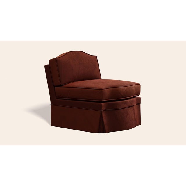 Contemporary Cinnamon Velvet Felix Slipper Chair by Ceraudo For Sale - Image 3 of 8