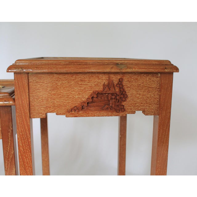 20th Century Hong Kong Carved Nesting Tables S/3 For Sale - Image 11 of 12
