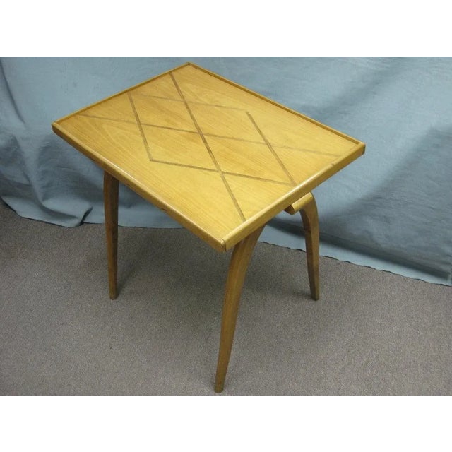 Alfred Chambon Belgian Inlaid Sycamore Side Table Attributed to Alfred Chambon For Sale - Image 4 of 8