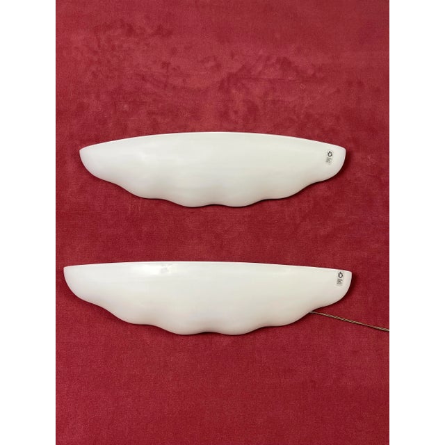 Large Leucos Wall Lamps in Opaline Blown Murano Glass, 1980s, Set of 2 For Sale - Image 17 of 17