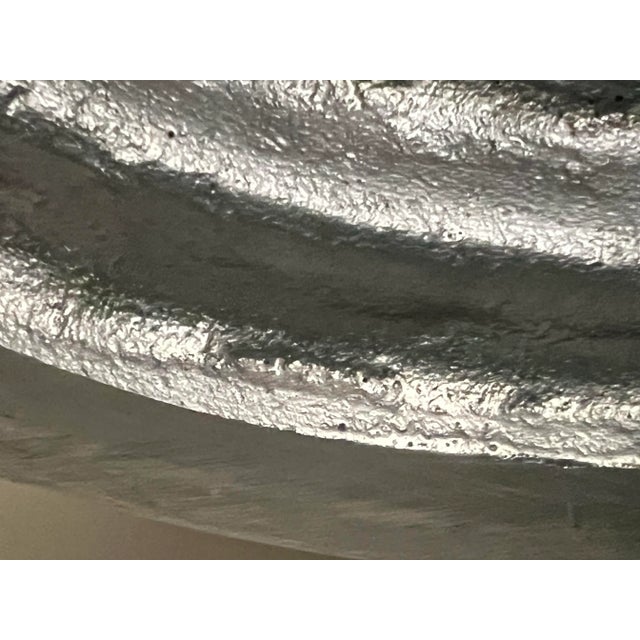 Ceramic & Pewter Footed Serving Bowl Set With Silver Accents - 3 Pieces For Sale - Image 11 of 11