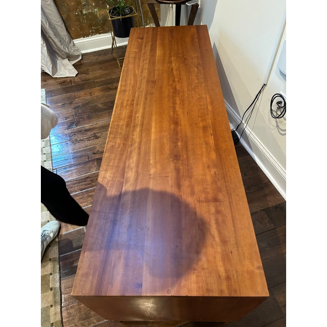 Brown Low Slung Custom Made 6 Drawer Dresser For Sale - Image 8 of 9