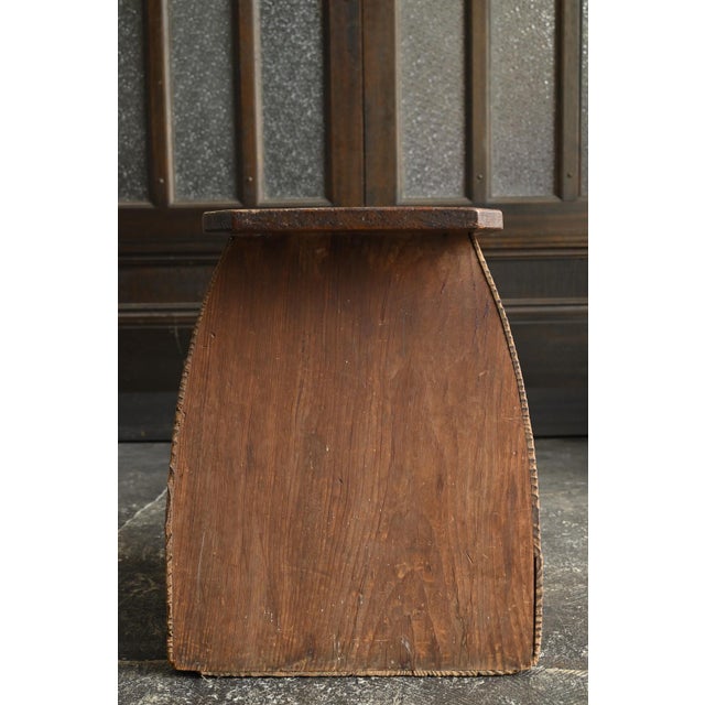Antique Japanese Wooden Stool / Early 20th Century / Wabi-Sabi Step Stool For Sale - Image 12 of 17