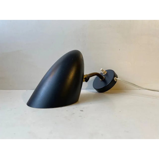 1940s Adjustable Matte Black Dynamo Wall Sconce from Fog & Mørup, 1940s For Sale - Image 5 of 8