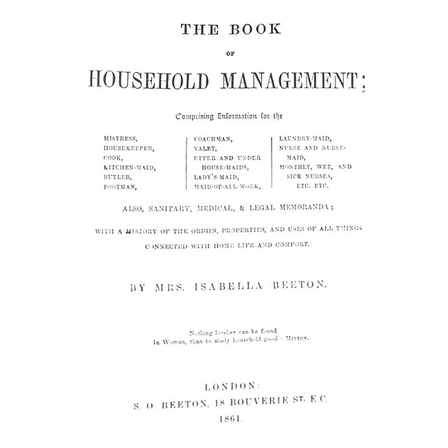 "Beeton's Book Book of Household Management" 1977 Beeton, Isabella For Sale - Image 4 of 5