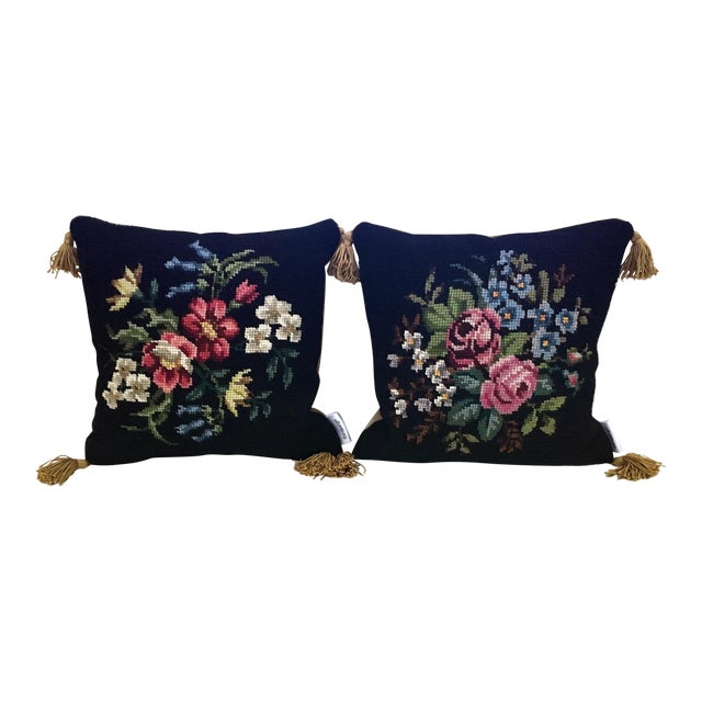 Vintage Needlepoint Pillows A Pair Chairish
