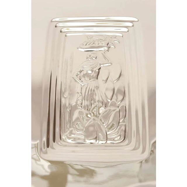 Silver Vintage Silver-Plate Tray Diego Rivera Style, Hallmarked, 1940's For Sale - Image 8 of 10